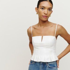 NWT Reformation Shia Top in White, Size 0
